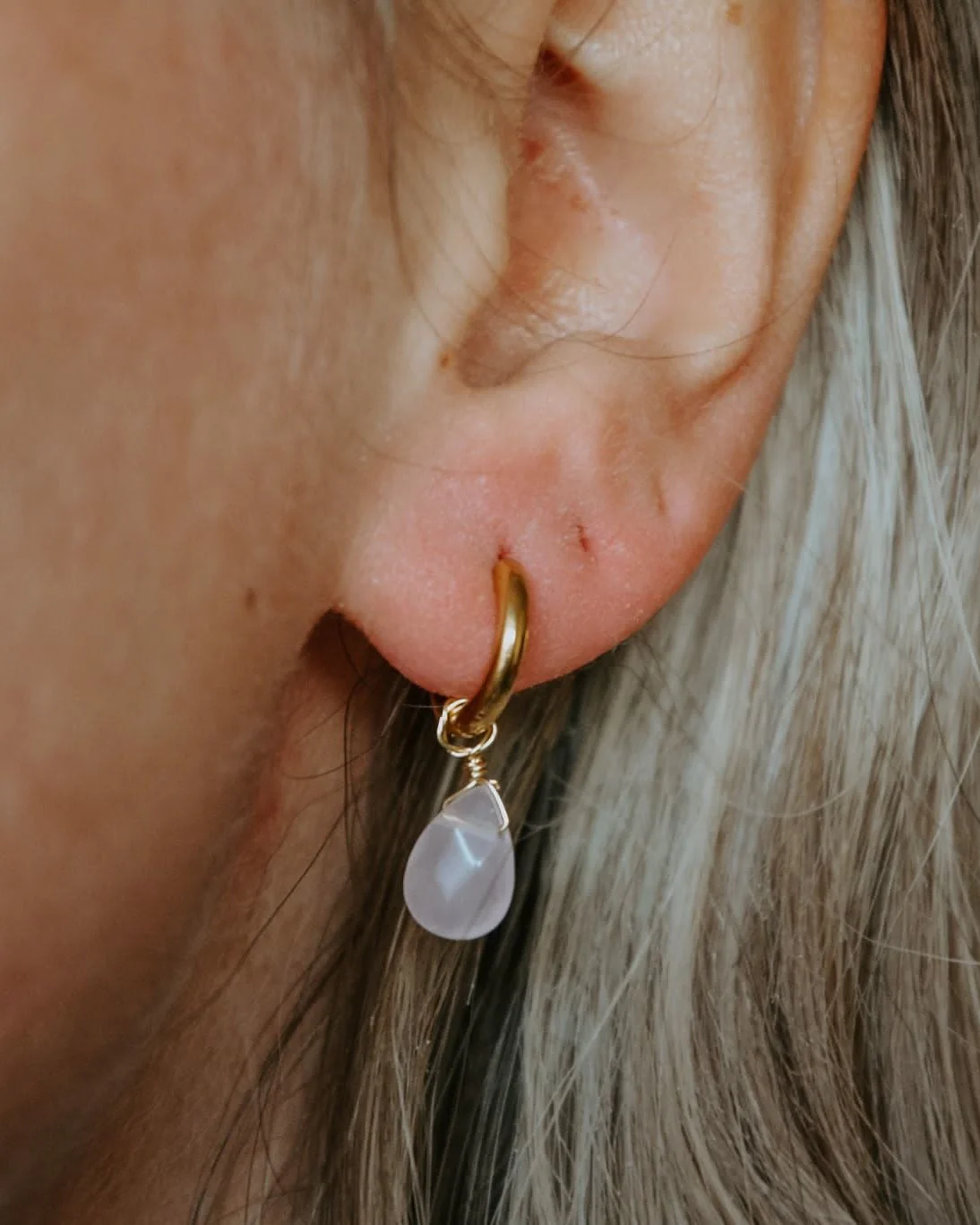 Aline - Boucles d'oreilles - Pierre naturelle - Acier inoxydable - Image 7