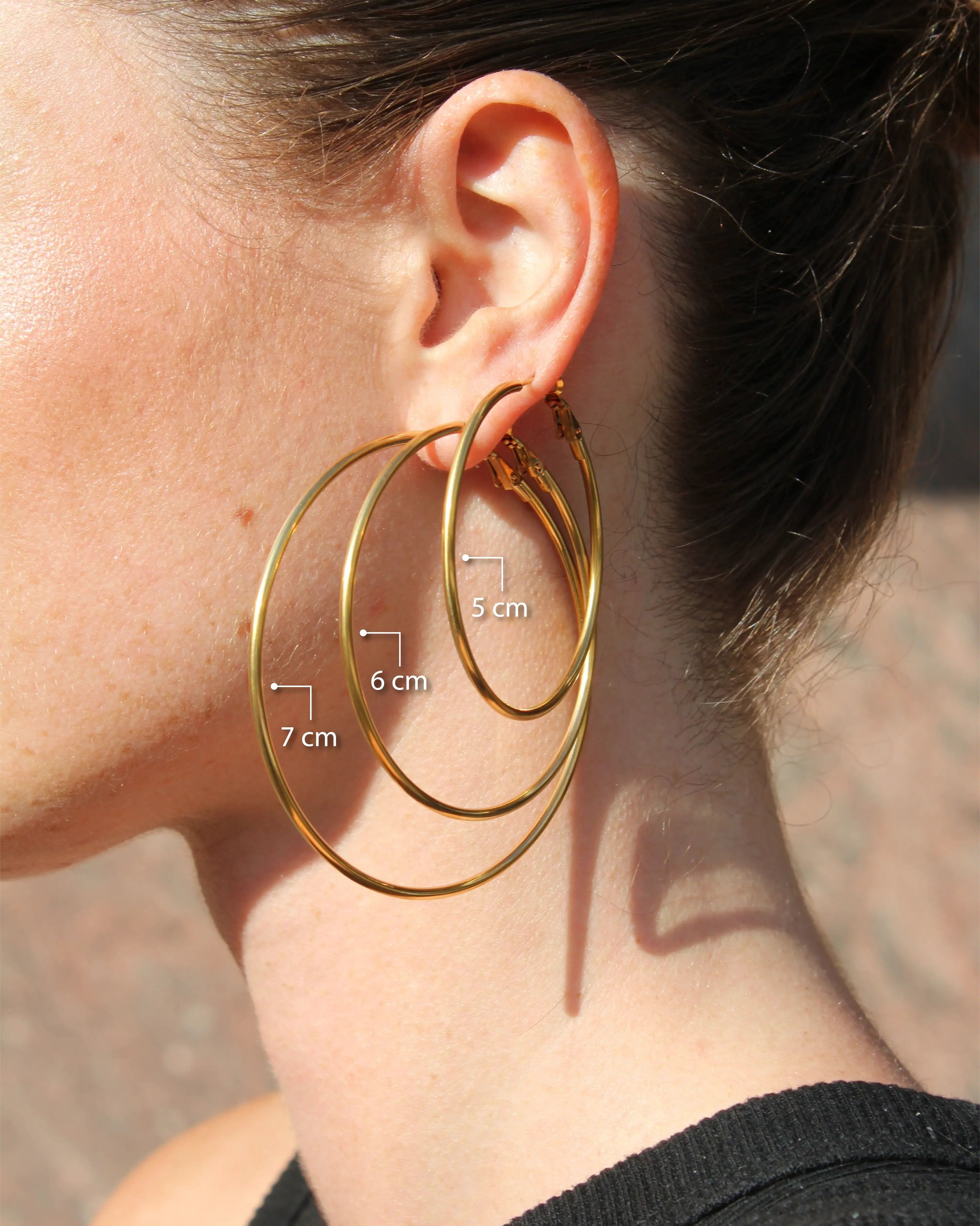 Basic hoops - Boucles d'oreilles - Acier inoxydable - Image 2
