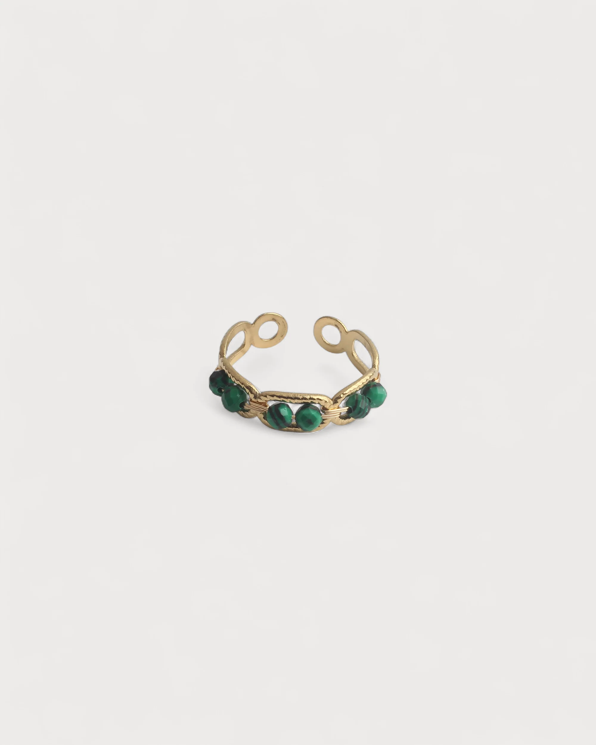 Bente - Bague - Pierre naturelle - Acier inoxydable