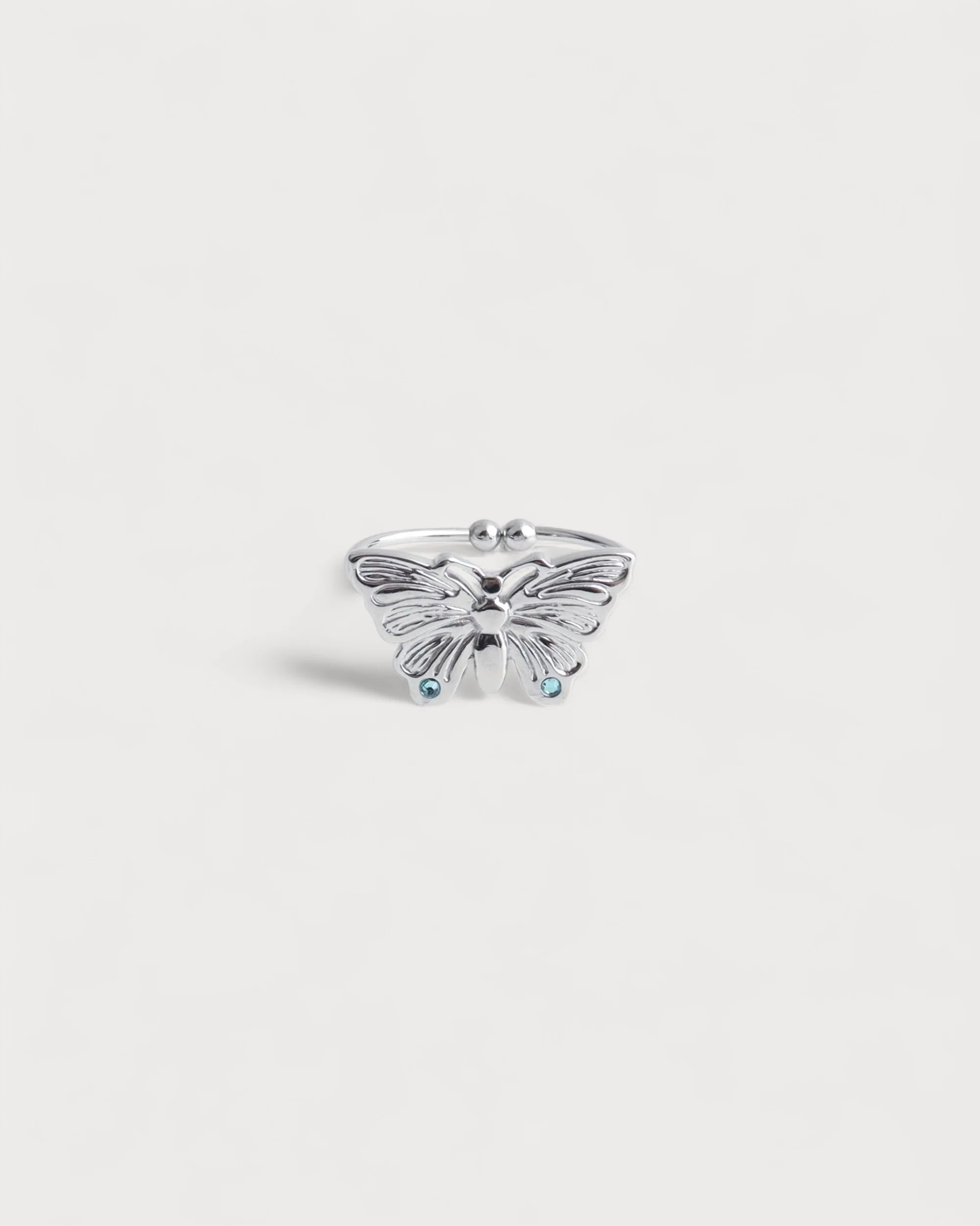 Butterfly - Bague - Acier inoxydable - Ajustable - Image 3