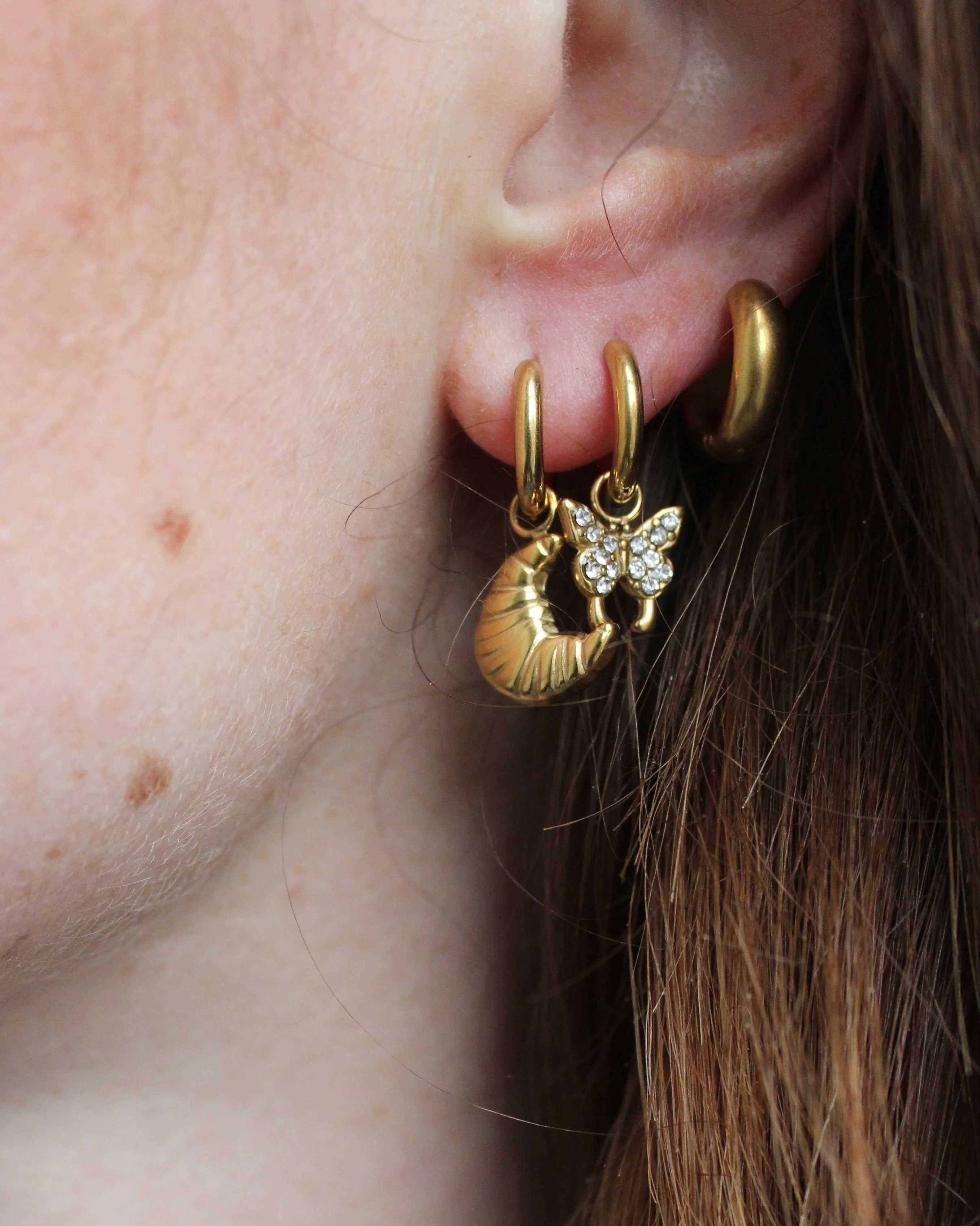 Croissant - Boucles d'oreilles - Acier inoxydable - Image 2