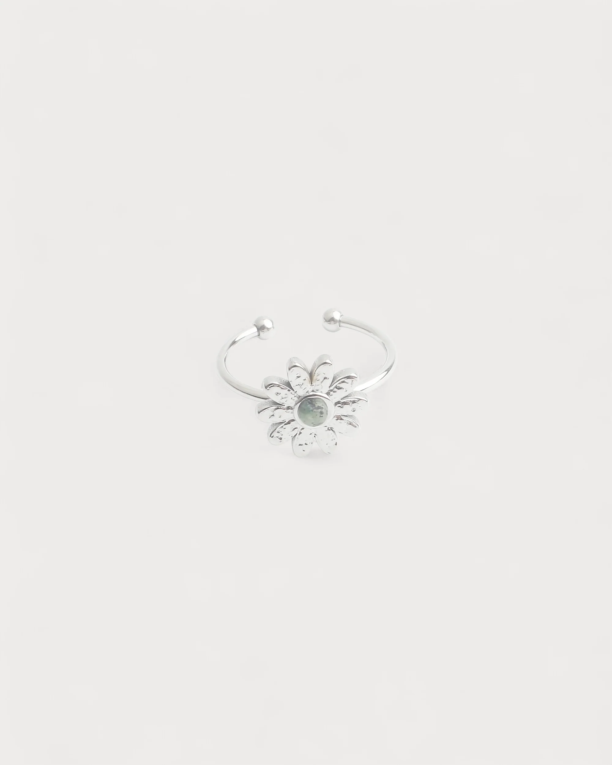 Marguerite - Bague - Pierre naturelle - Acier inoxydable - Ajustable - Image 10
