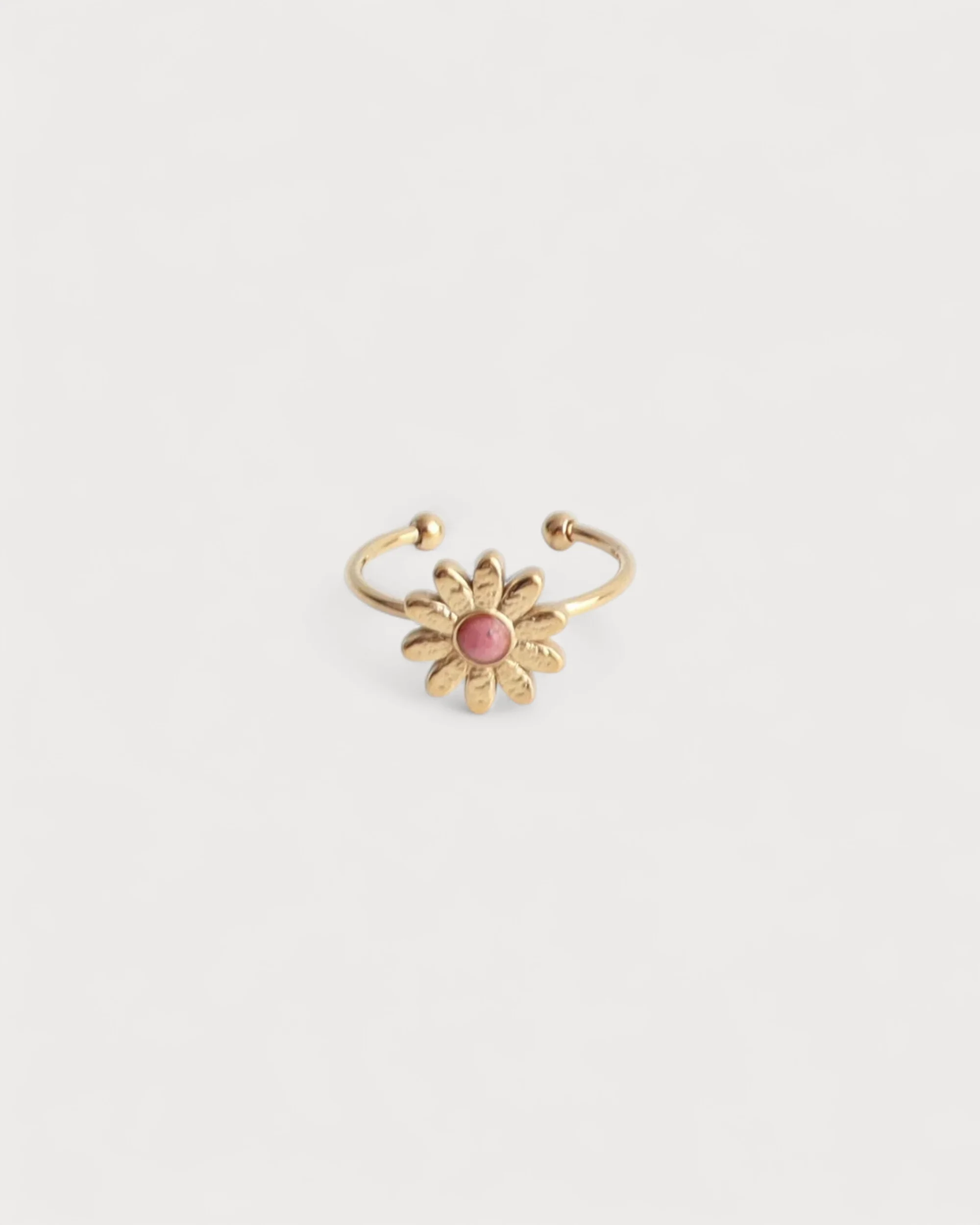 Marguerite - Bague - Pierre naturelle - Acier inoxydable - Ajustable - Image 3