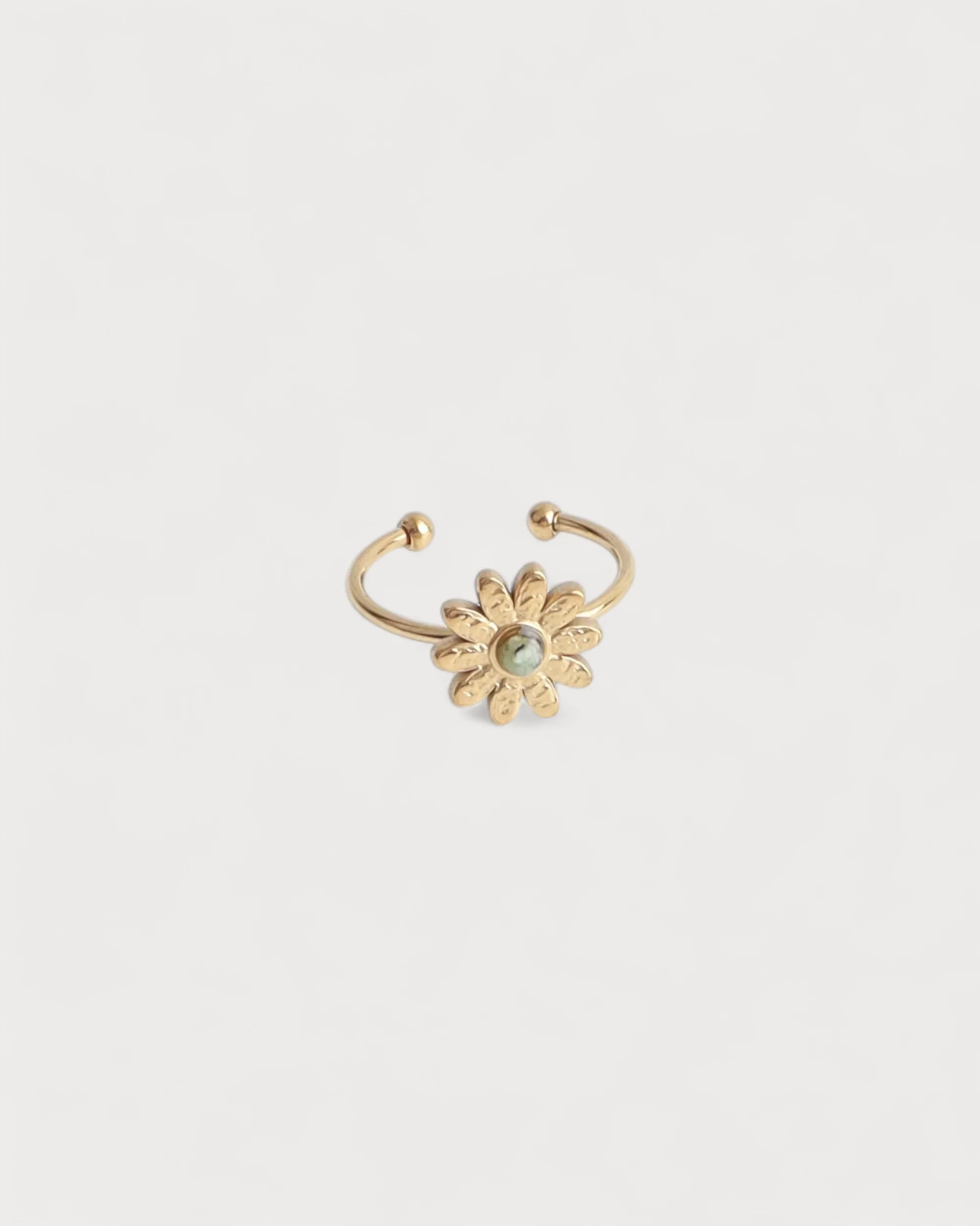 Marguerite - Bague - Pierre naturelle - Acier inoxydable - Ajustable - Image 5