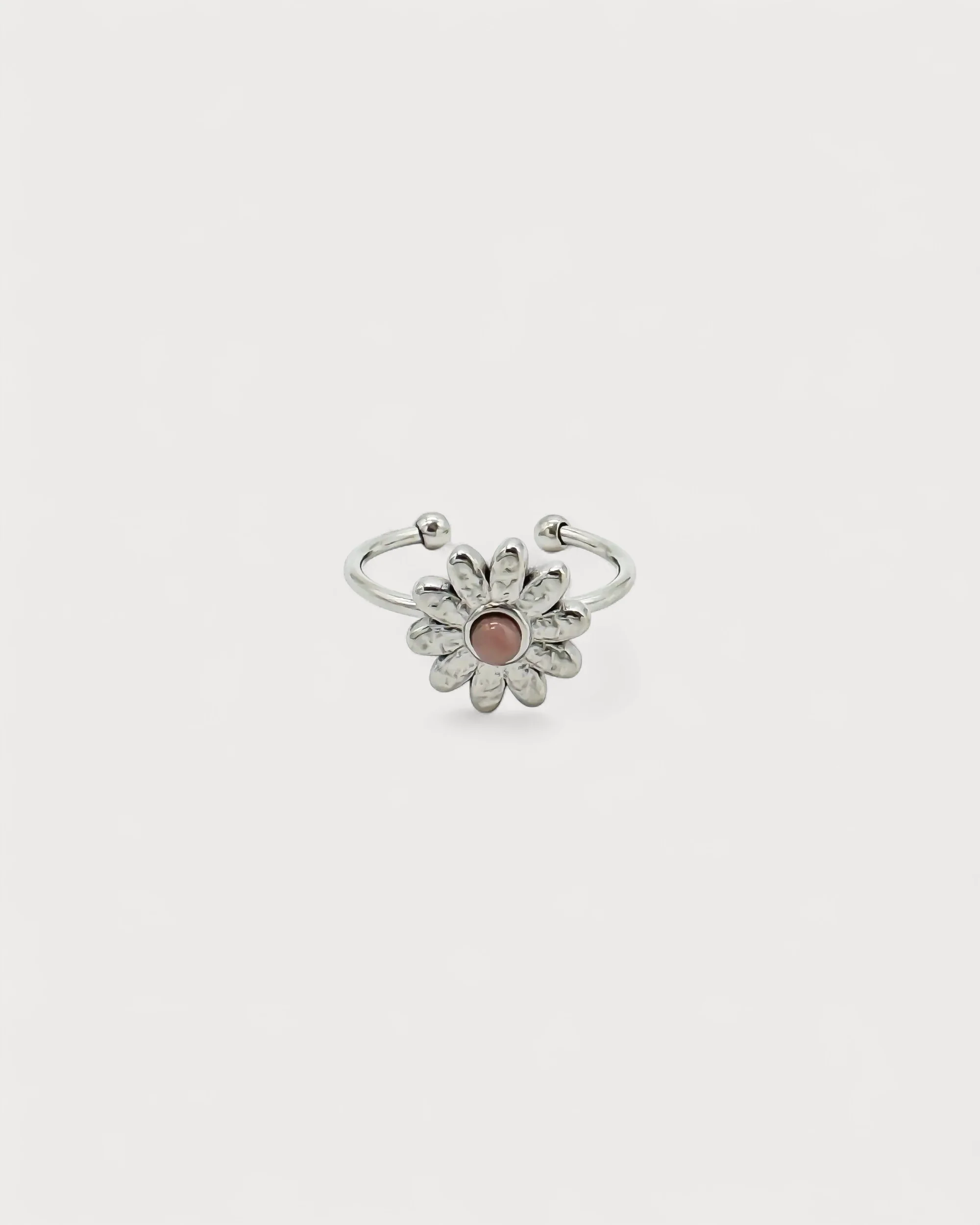 Marguerite - Bague - Pierre naturelle - Acier inoxydable - Ajustable - Image 8