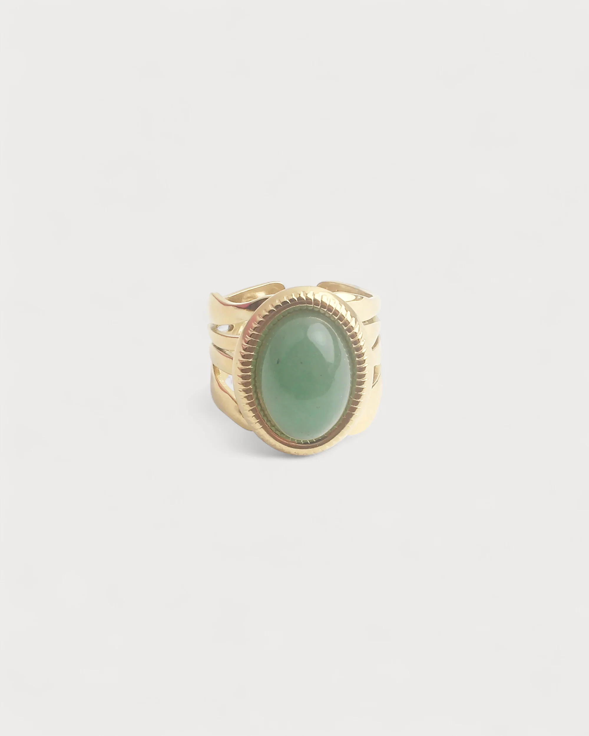 Davina - Bague - Pierre naturelle - Acier inoxydable - Ajustable