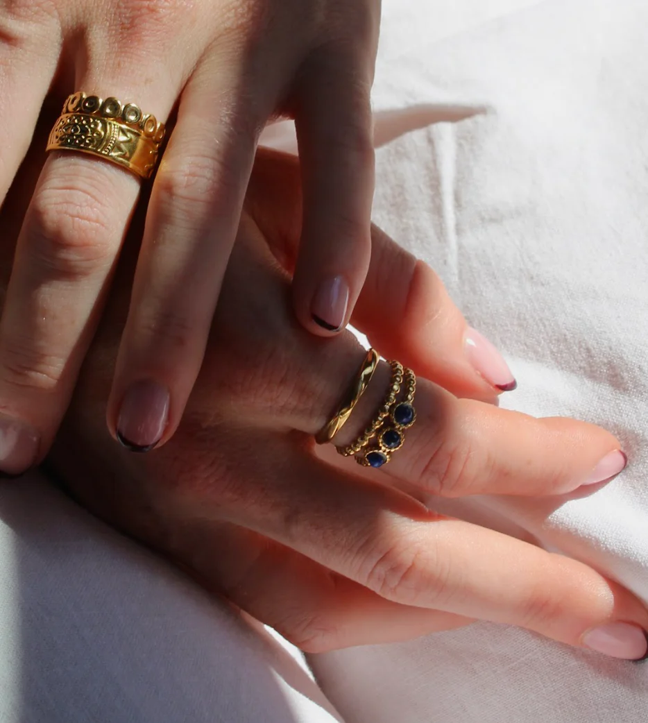 Demi - Bague - Pierre naturelle - Acier inoxydable - Ajustable - Image 7