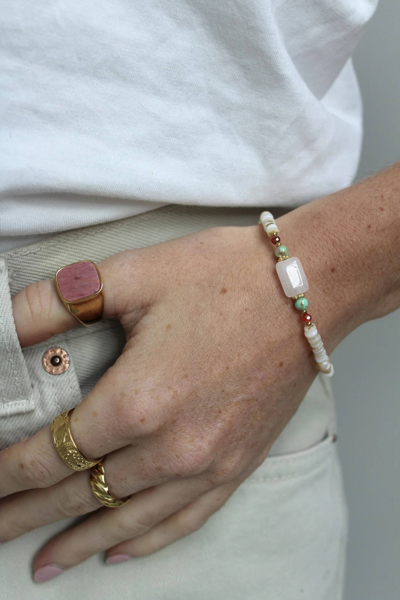 Estefania - Bague - Pierre naturelle - Acier inoxydable - Image 4