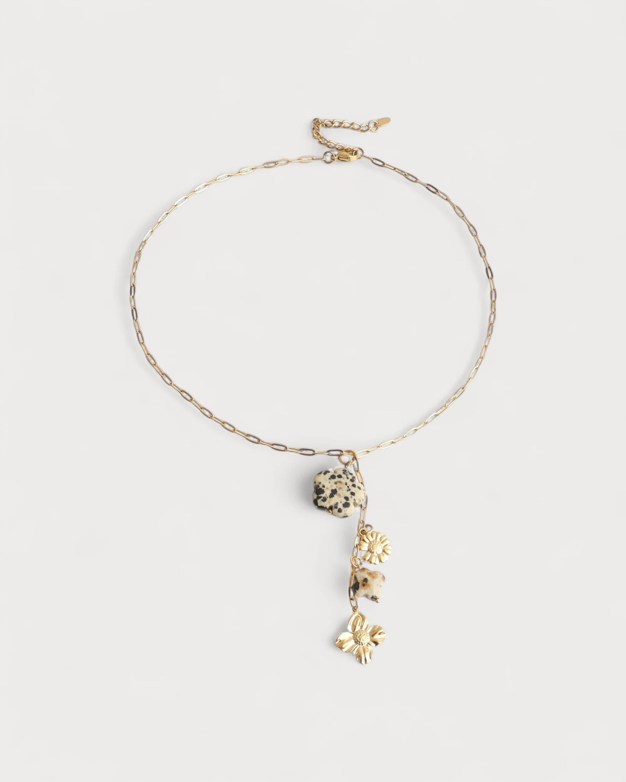 Flore - Collier - Pierre naturelle - Acier inoxydable