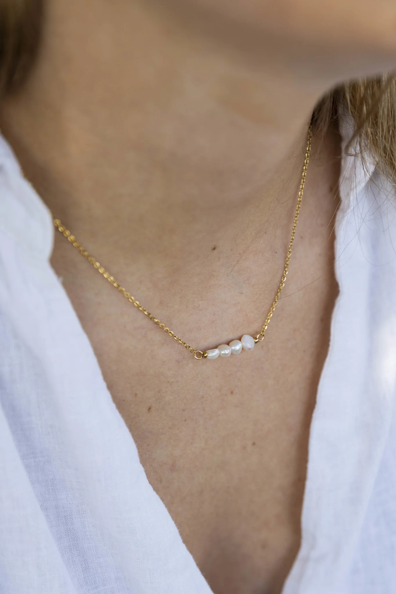 Freshwater Pearl Bar - Collier - Acier inoxydable - Image 3