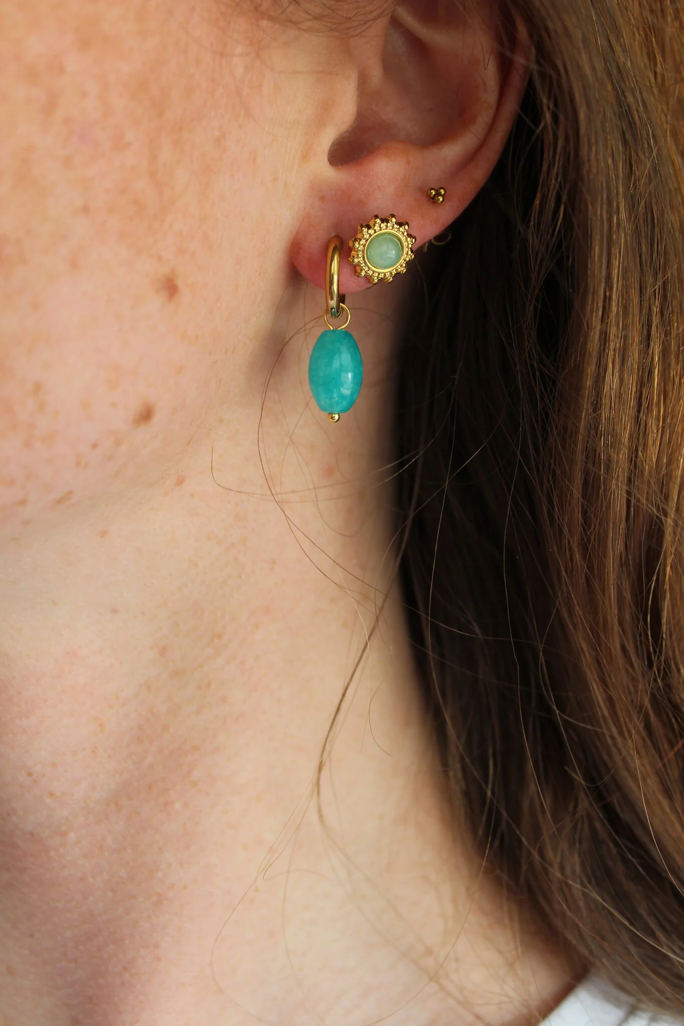 Freyde - Boucles d'oreilles - Pierre naturelle -  Acier inoxydable - Image 8
