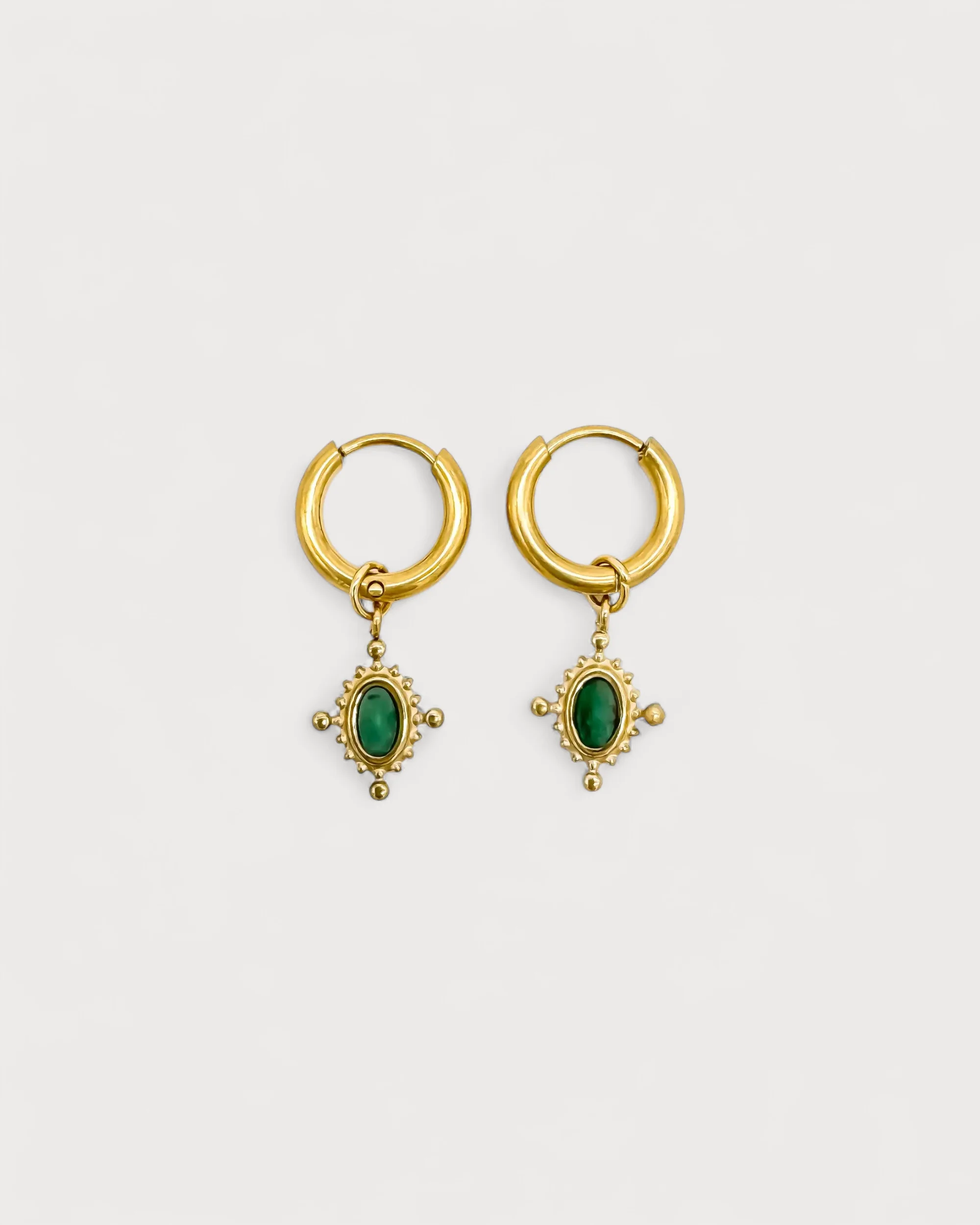 Jaipur - Boucles d'oreilles - Pierre naturelle - Acier inoxydable - Image 3