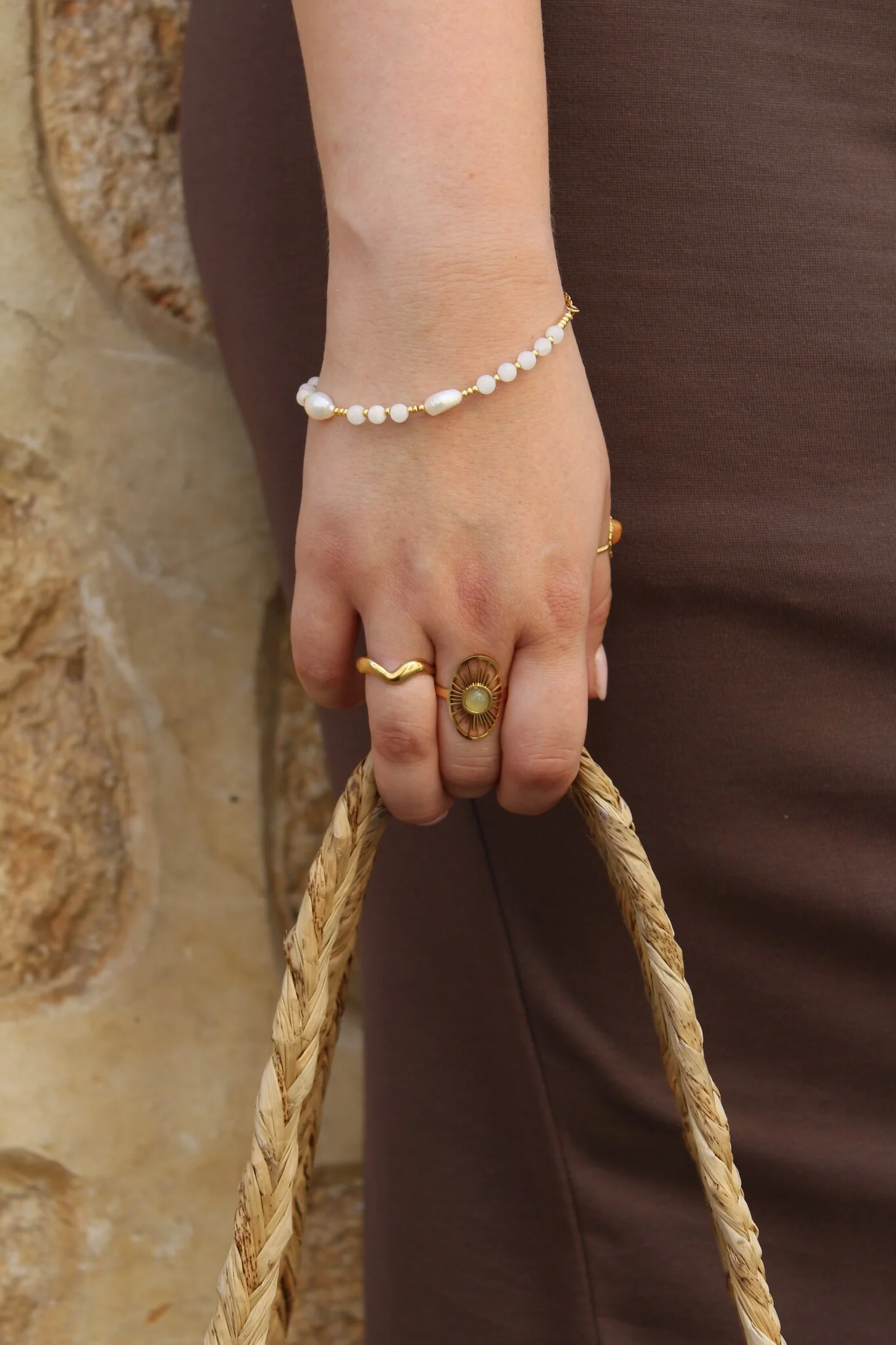 Kira - Bracelet - Pierre naturelle - Acier inoxydable - Image 9