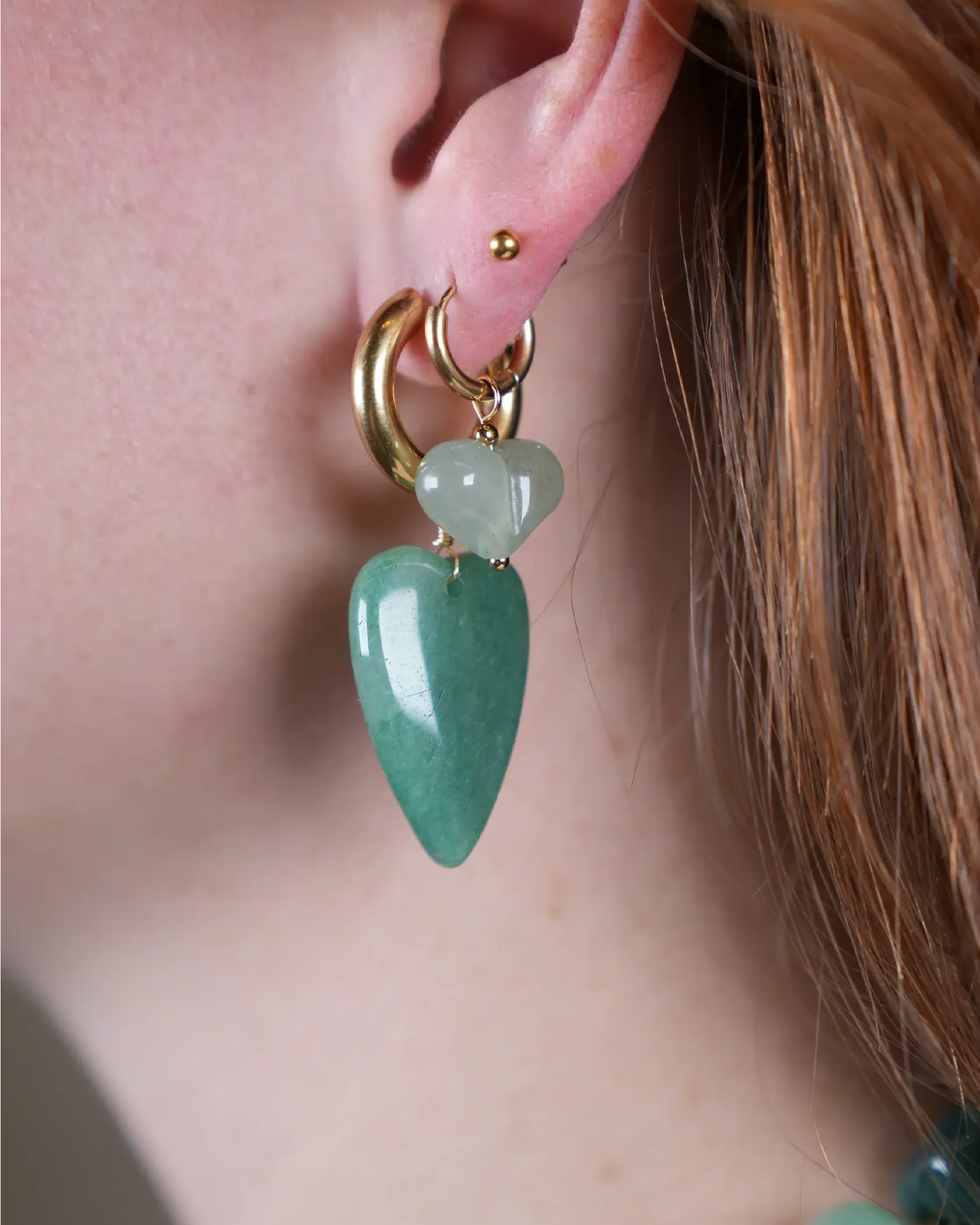 Louna - Boucles d'oreilles - Pierre naturelle - Acier inoxydable - Image 6