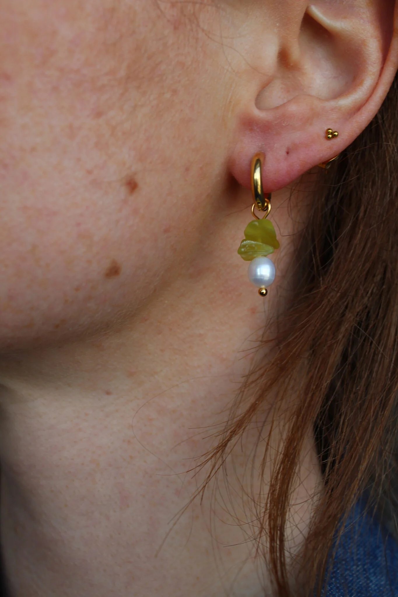 Lucie - Boucles d'oreilles - Pierre naturelle - Acier inoxydable - Image 2