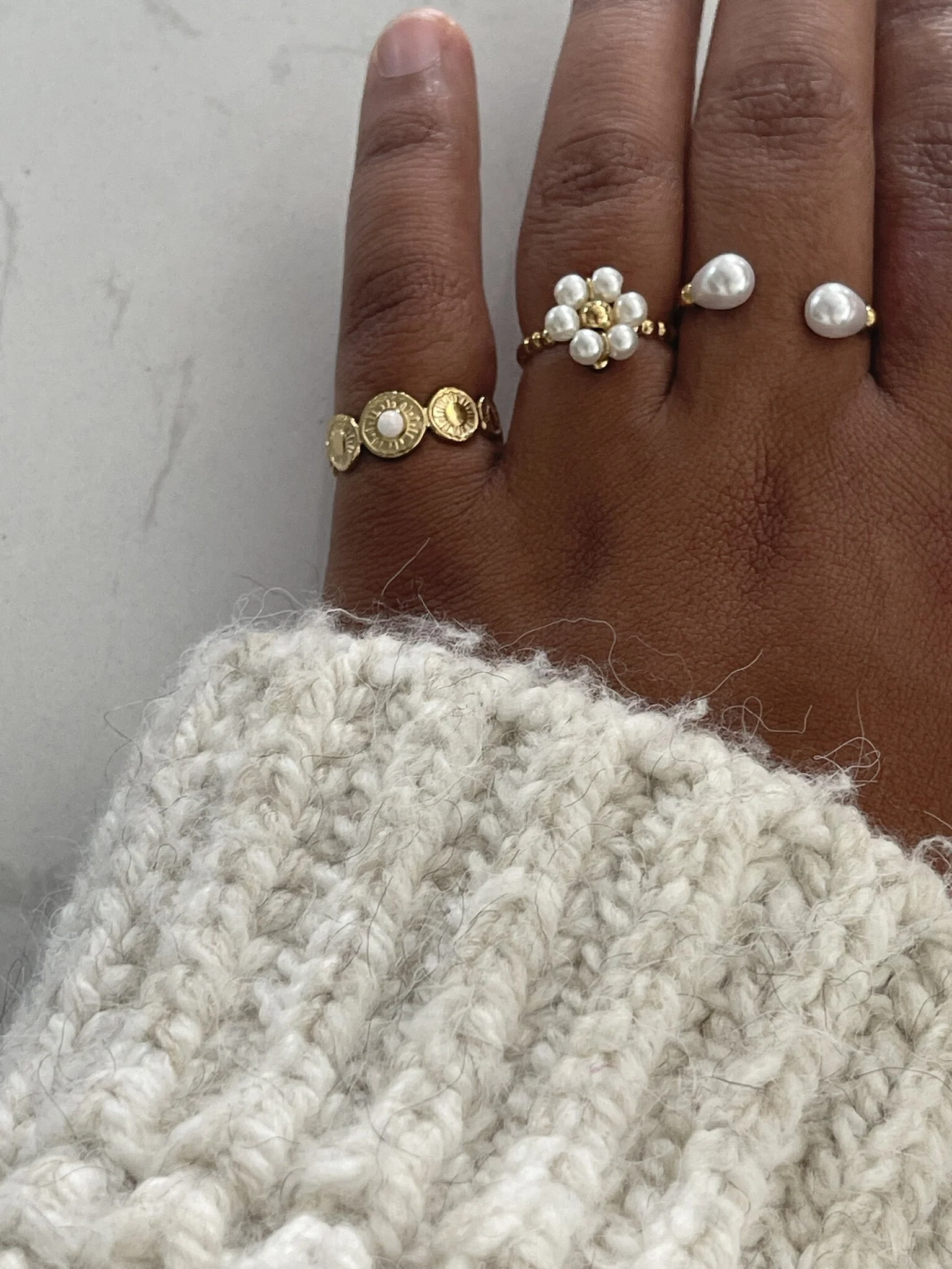 Mariana - Bague -Pierre naturelle -  Acier inoxydable - Ajustable - Image 4