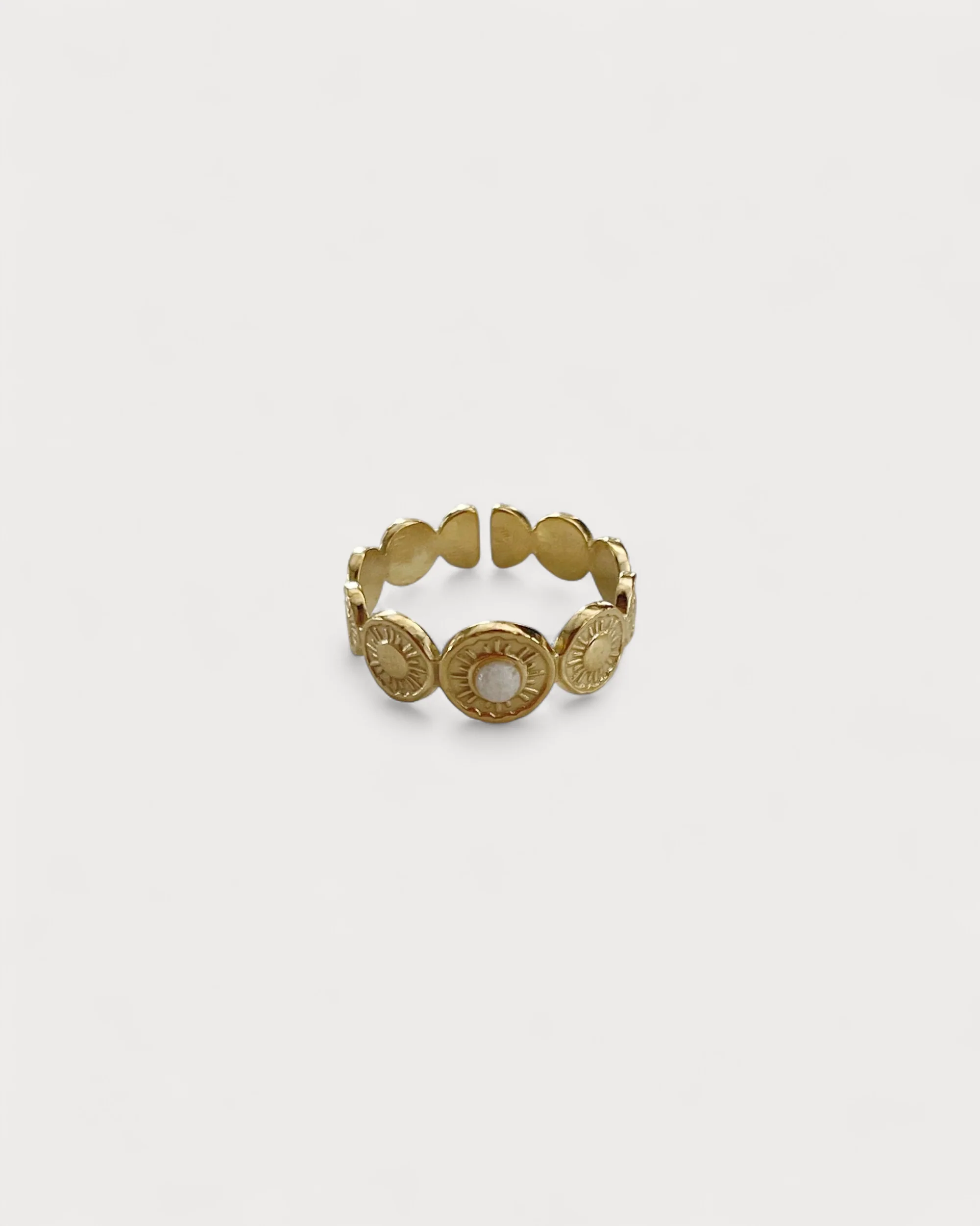 Mariana - Bague -Pierre naturelle -  Acier inoxydable - Ajustable - Image 6