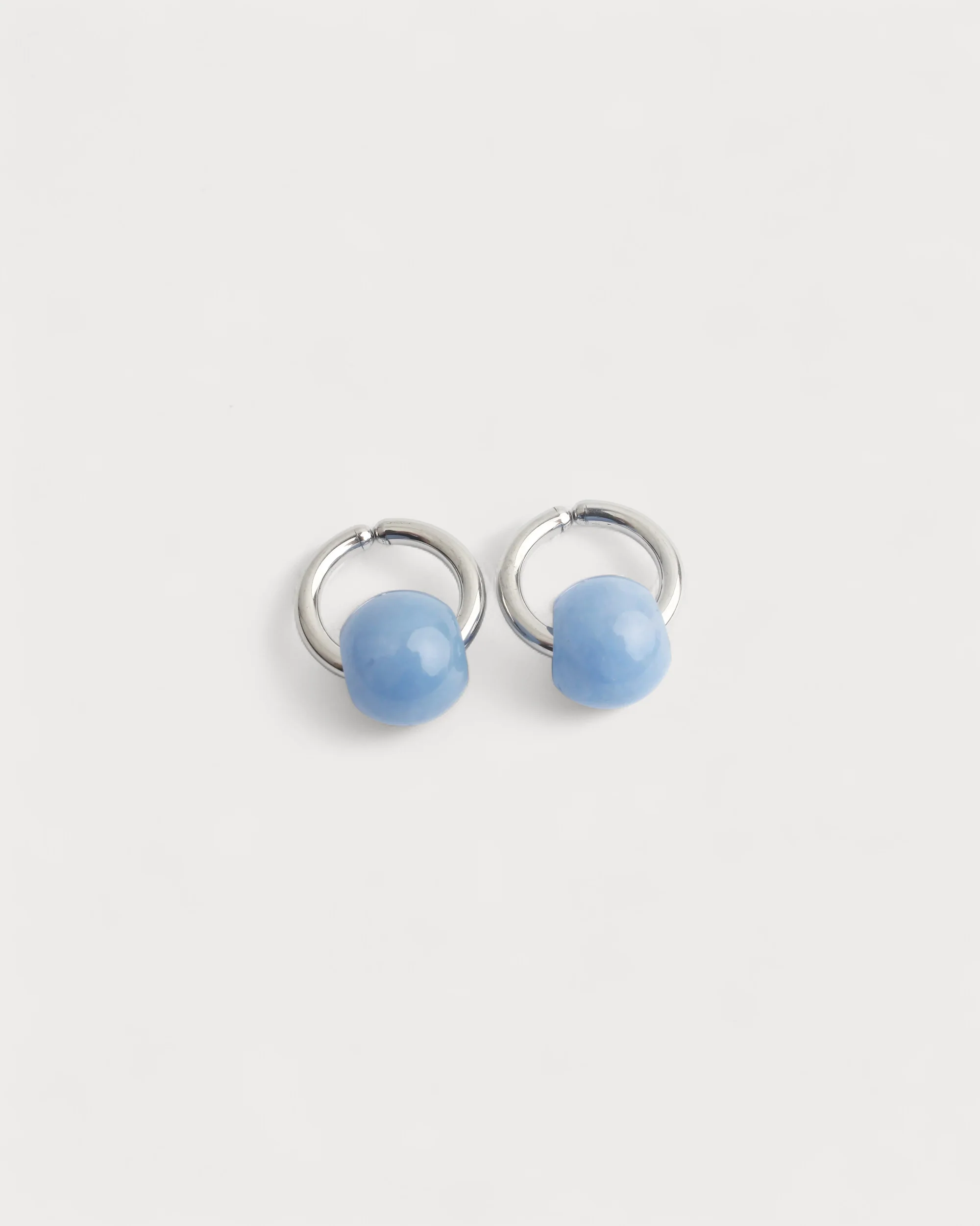 Merza - Boucles d'oreilles - Clips - Pierre naturelle - Acier inoxydable - Image 9