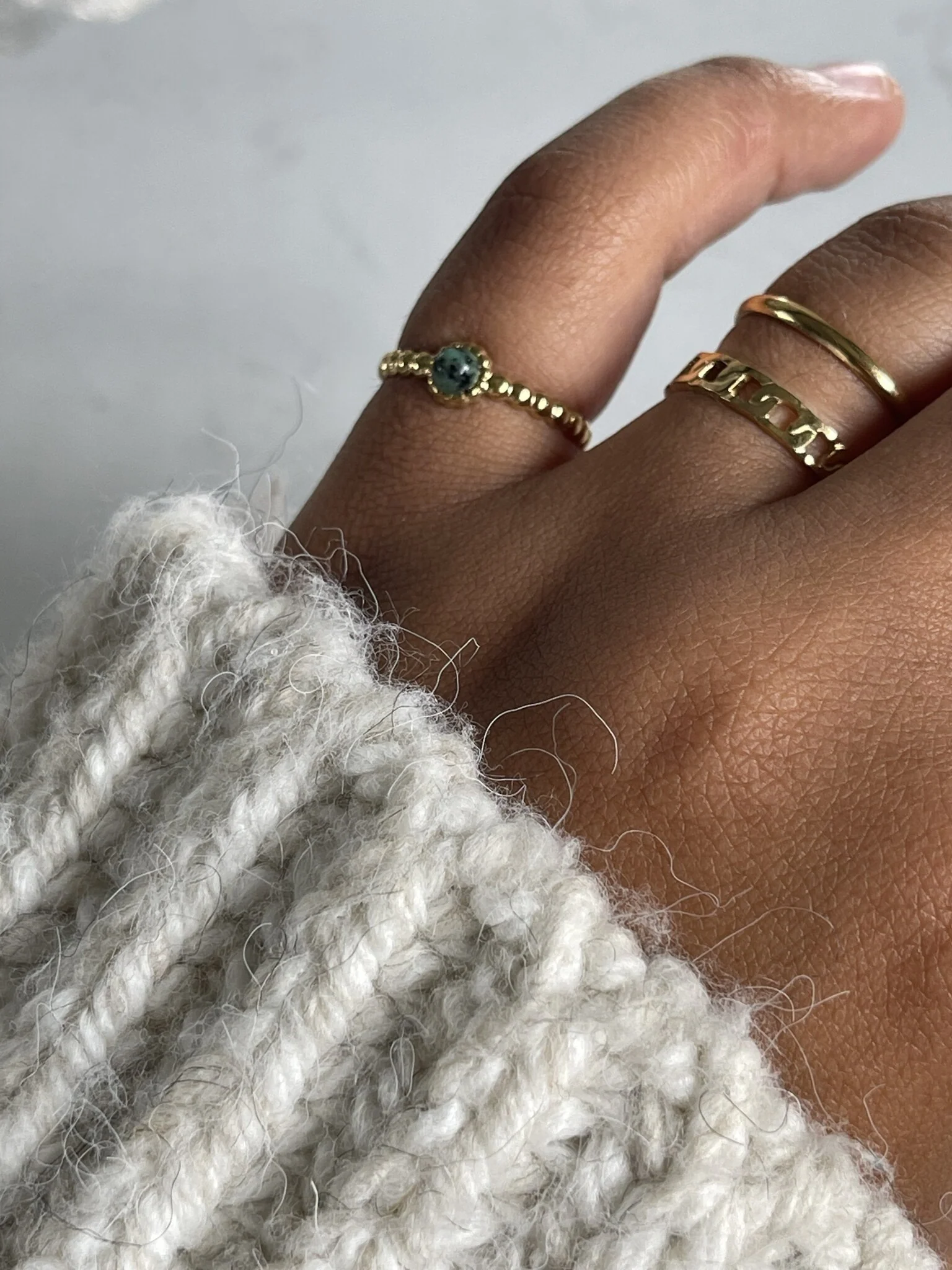 Nadine - Bague - Acier inoxydable - Ajustable - Pierre naturelle - Image 12