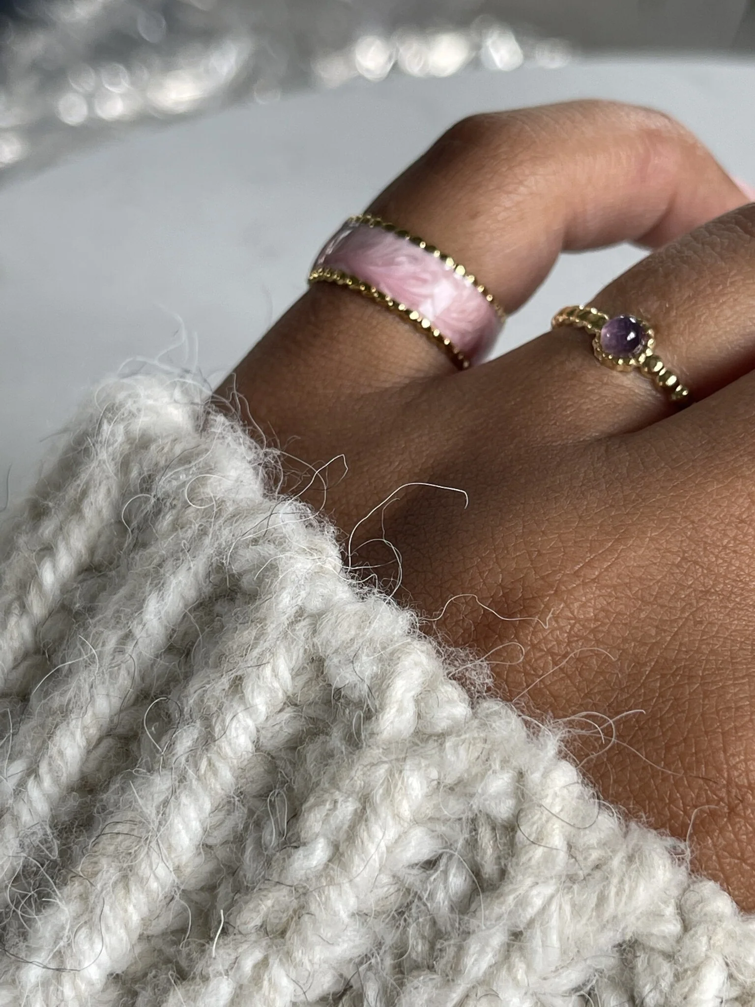 Nadine - Bague - Acier inoxydable - Ajustable - Pierre naturelle - Image 9