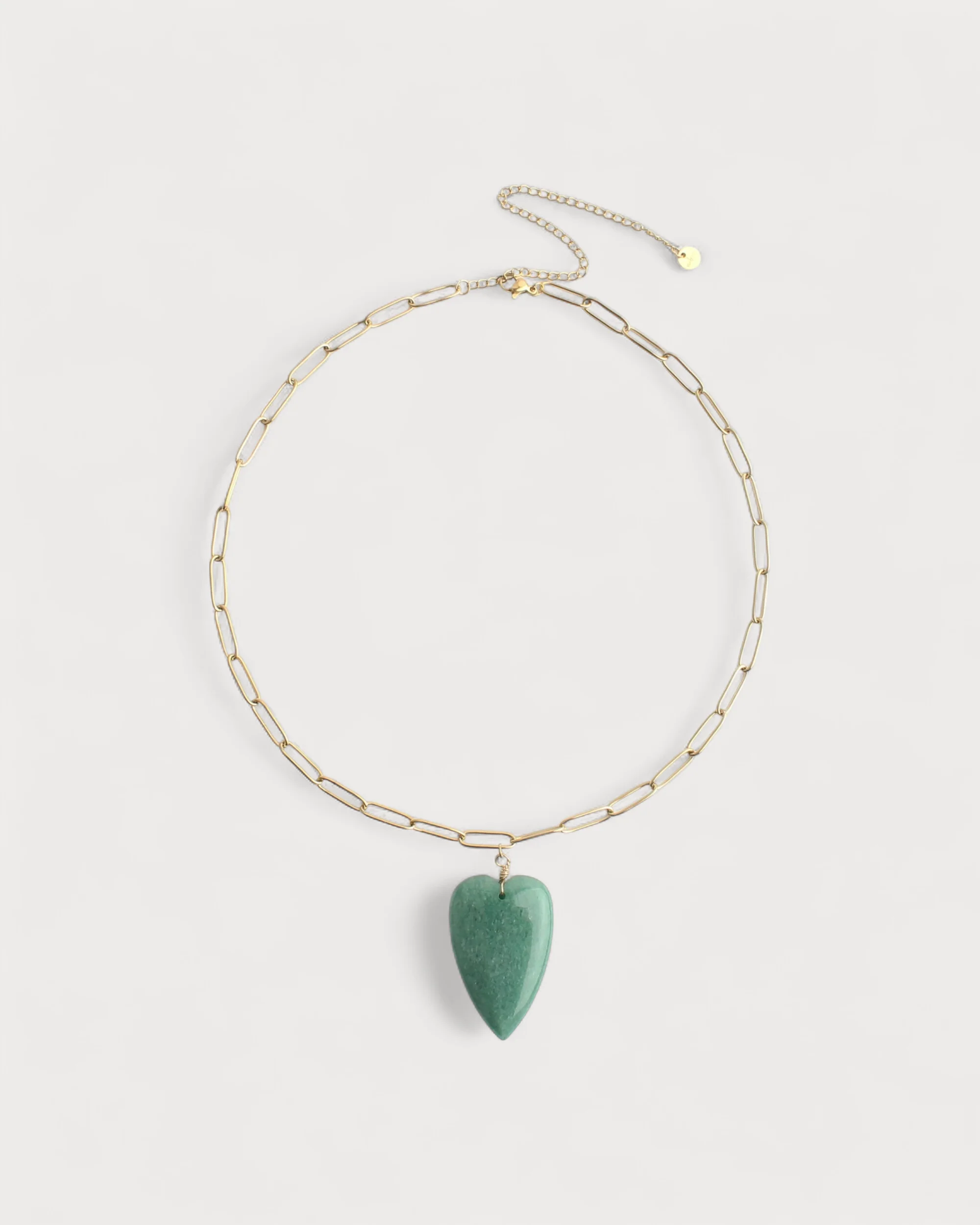 Natural Stone Heart - Collier - Pierre naturelle - Acier inoxydable - Image 3