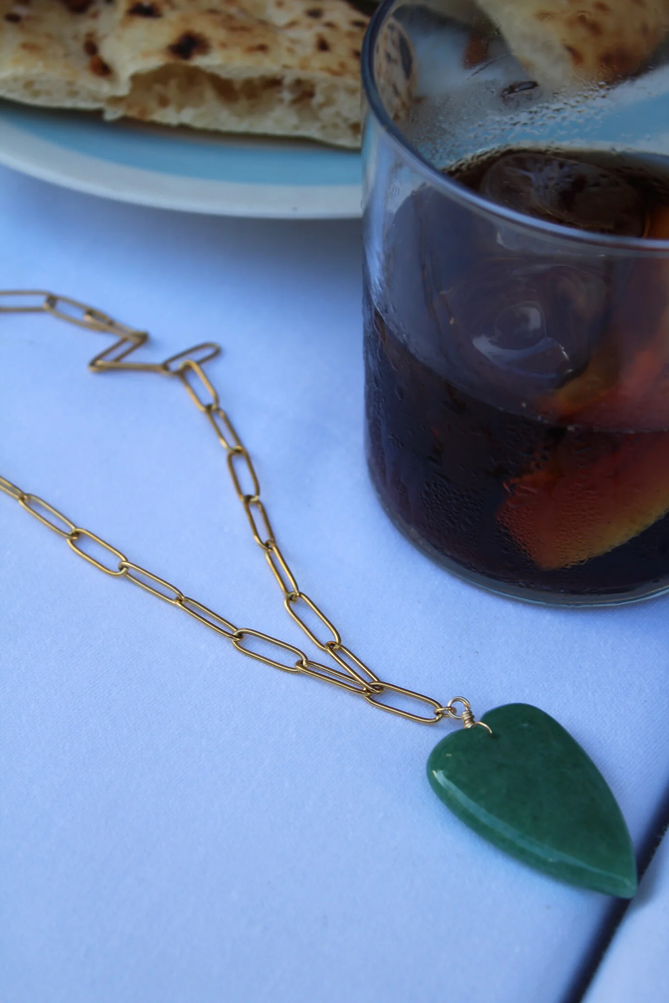 Natural Stone Heart - Collier - Pierre naturelle - Acier inoxydable - Image 5