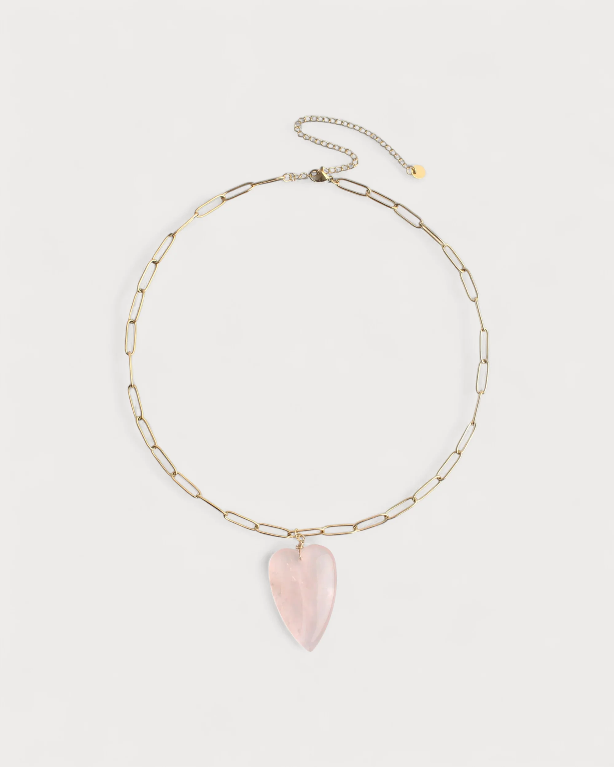 Natural Stone Heart - Collier - Pierre naturelle - Acier inoxydable - Image 6