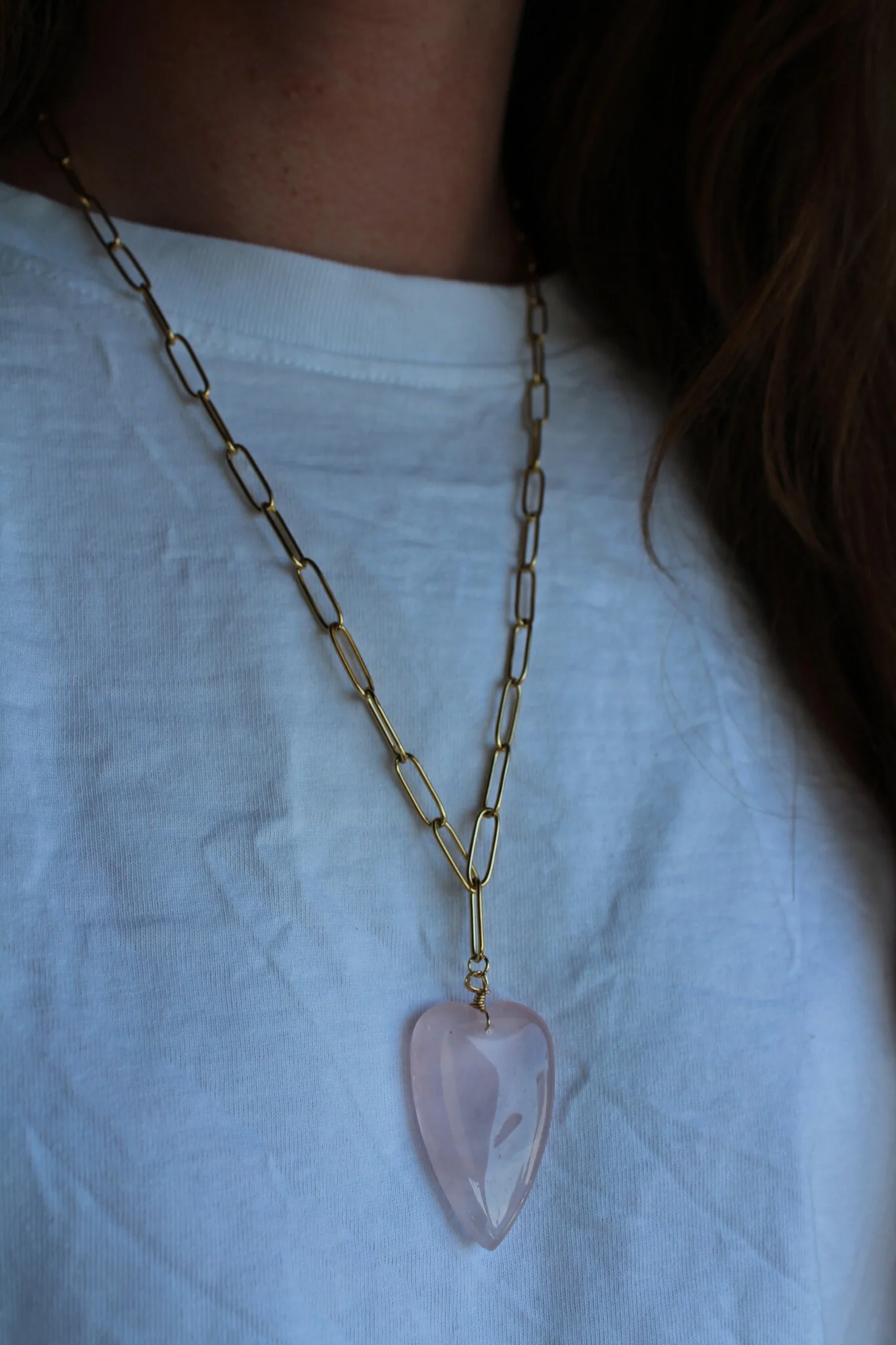 Natural Stone Heart - Collier - Pierre naturelle - Acier inoxydable - Image 8
