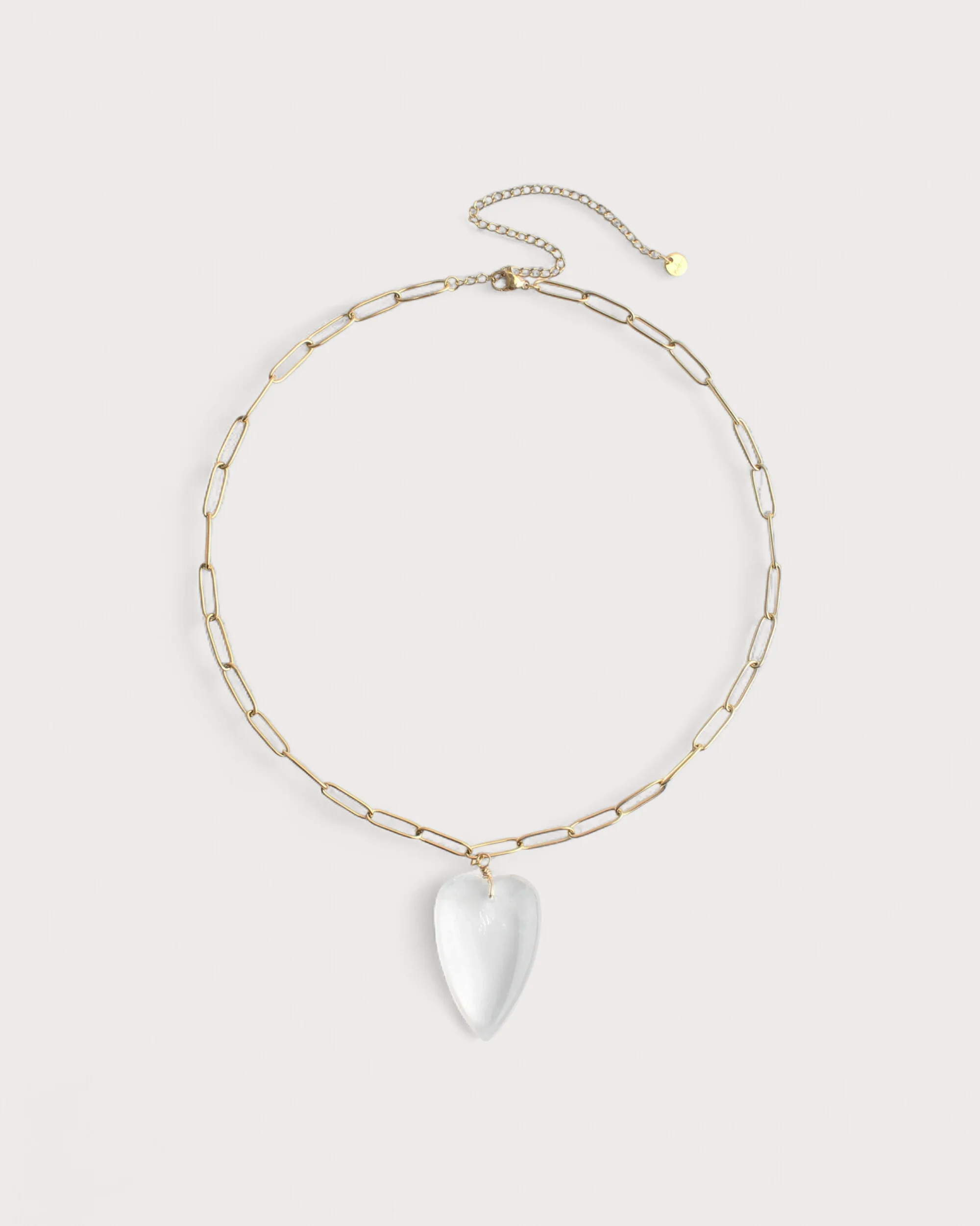 Natural Stone Heart - Collier - Pierre naturelle - Acier inoxydable - Image 9
