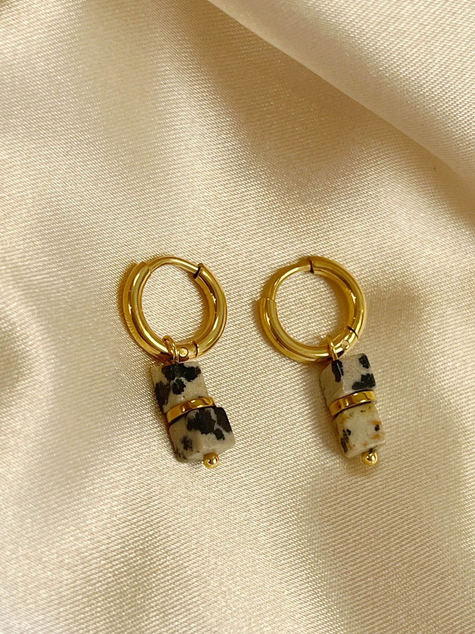 Pierres - Boucles d'oreilles - Pierre naturelle - Acier inoxydable - Image 3