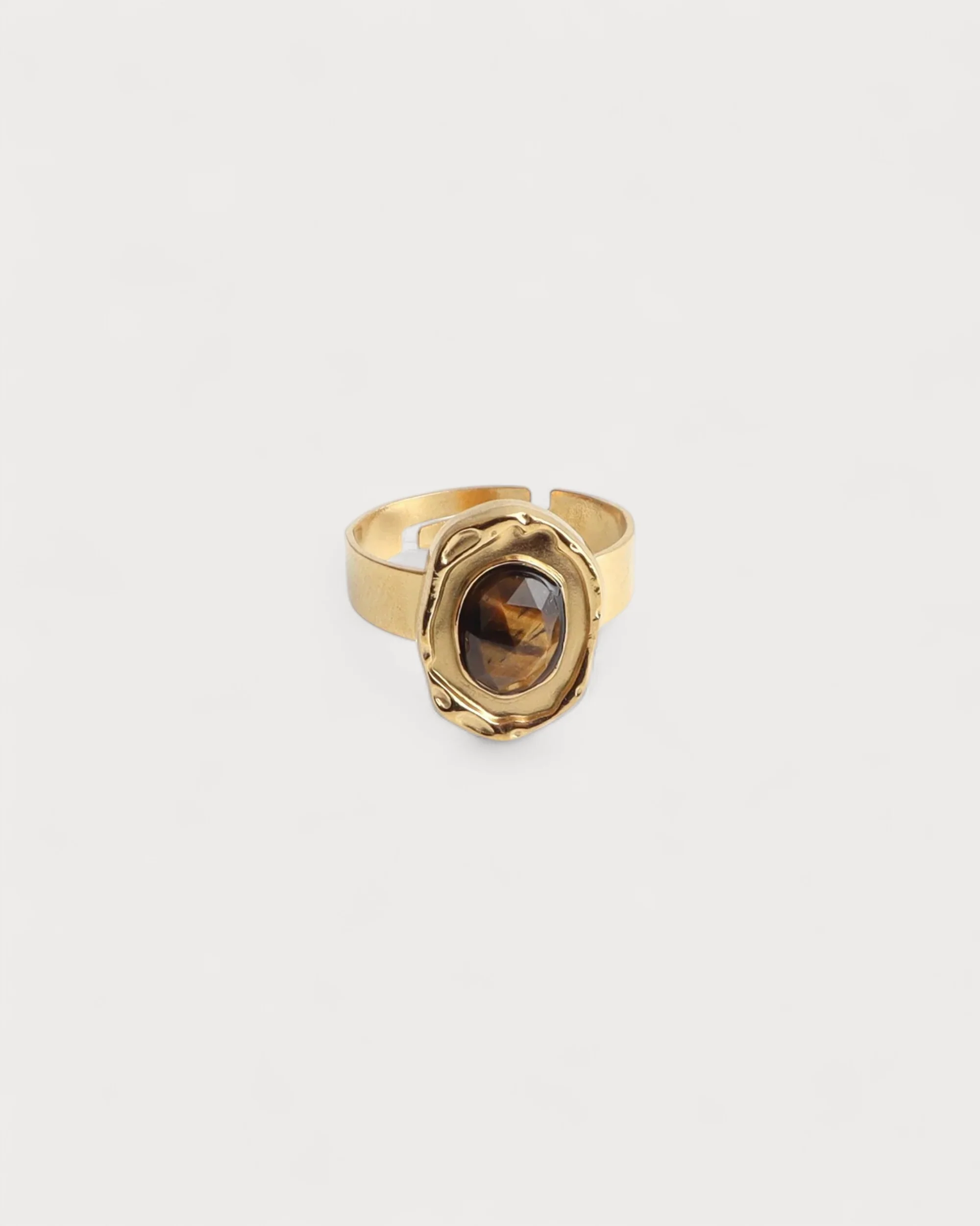 Salomé - Bague - Pierre naturelle - Acier inoxydable - Ajustable