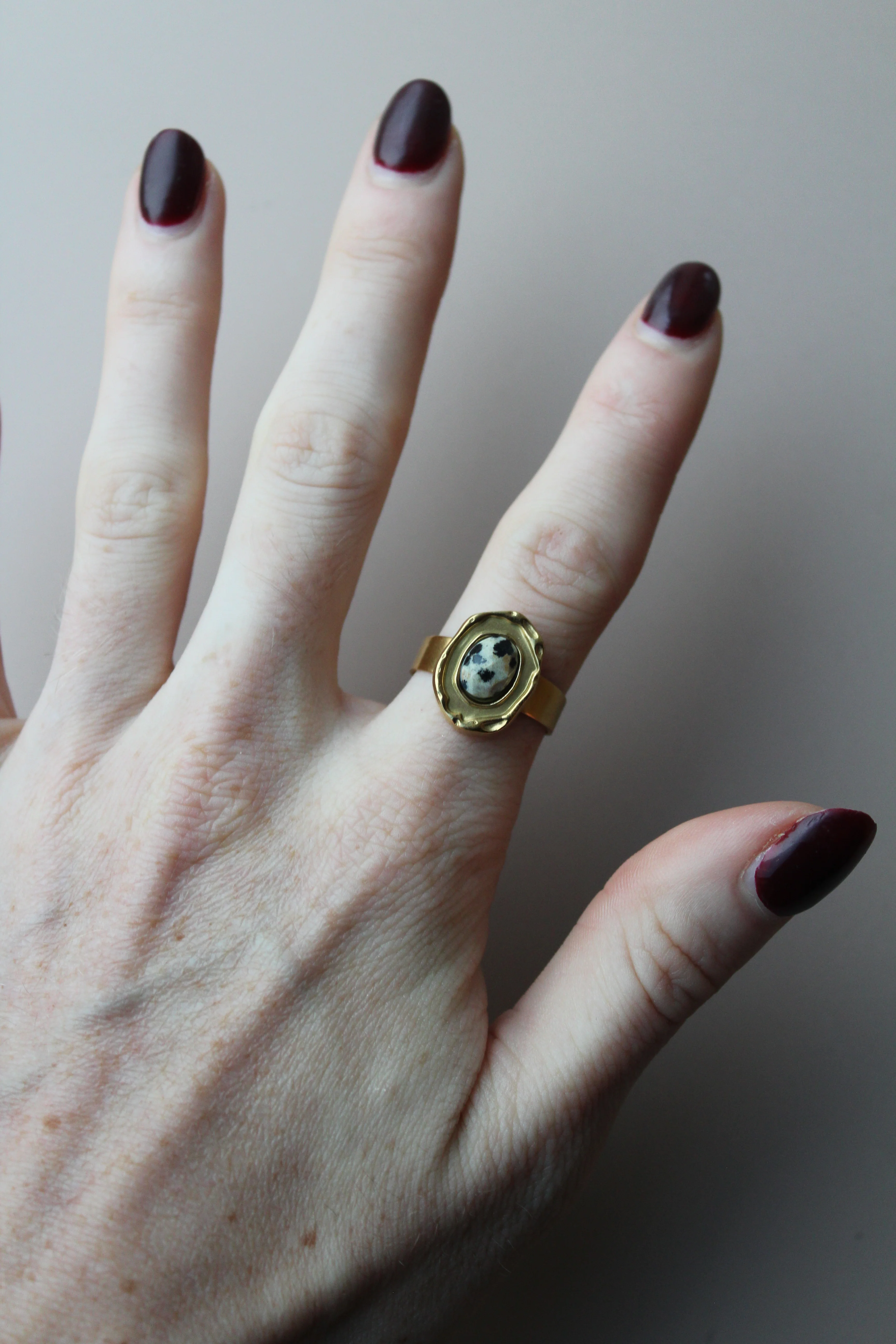 Salomé - Bague - Pierre naturelle - Acier inoxydable - Ajustable - Image 5