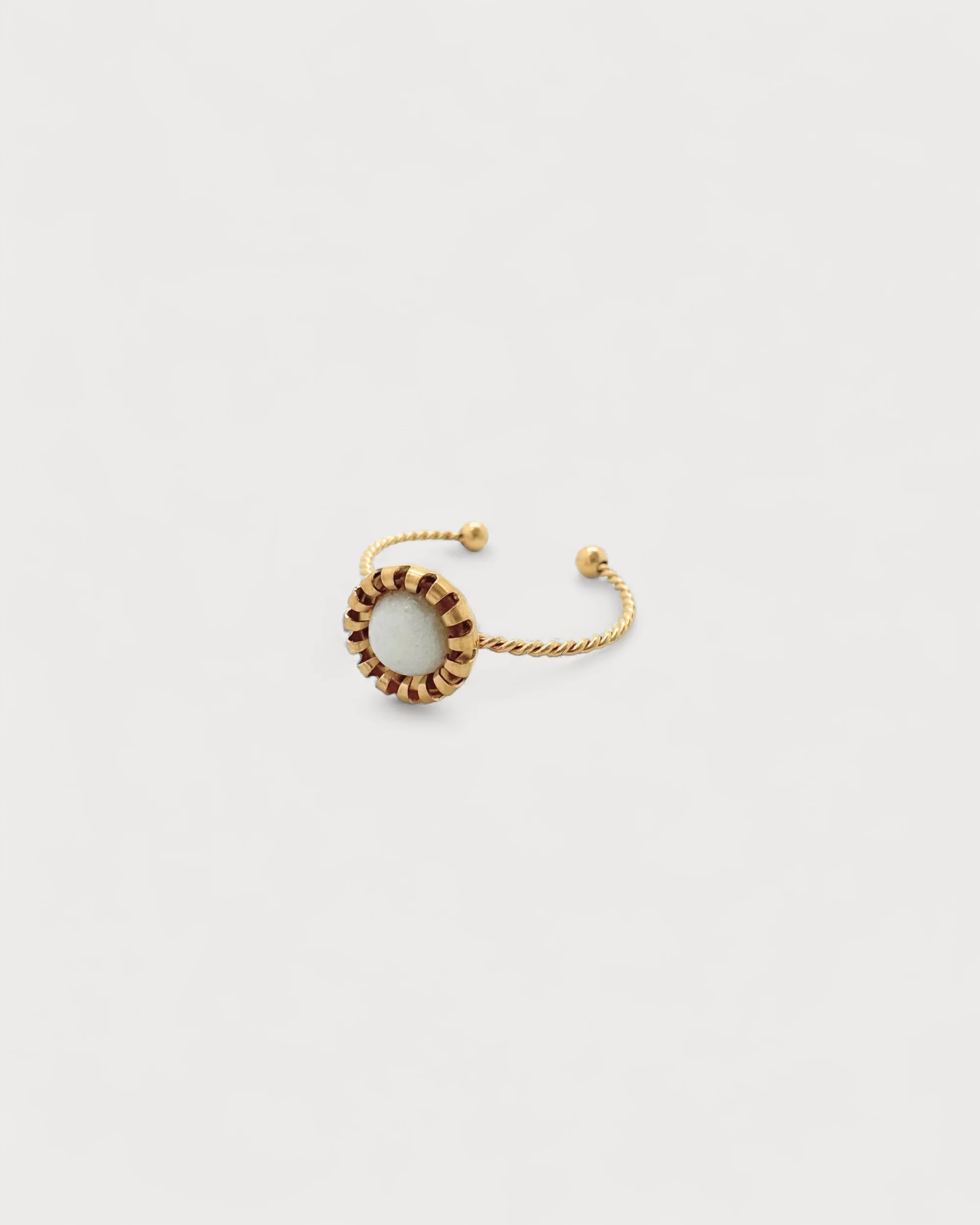 Tara - Bague - Pierre naturelle - Acier inoxydable - Ajustable - Image 10