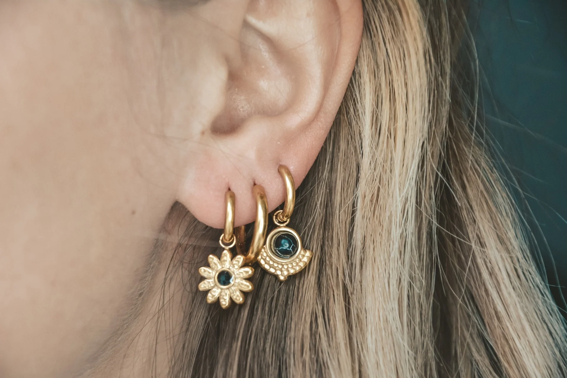 Valerie - Boucles d'oreilles - Piedra natural - Acier inoxydable - Image 2