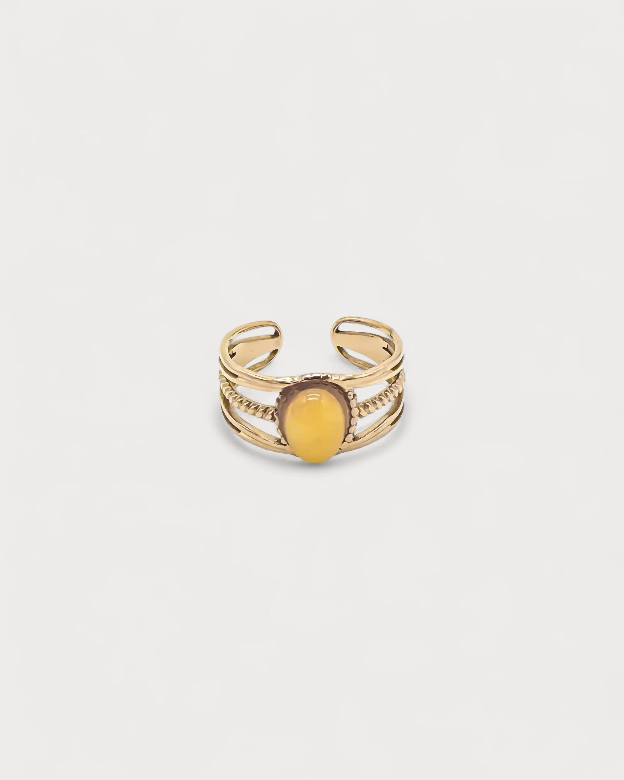 Varia - Bague - Pierre naturelle - Acier inoxydable - Ajustable - Image 3