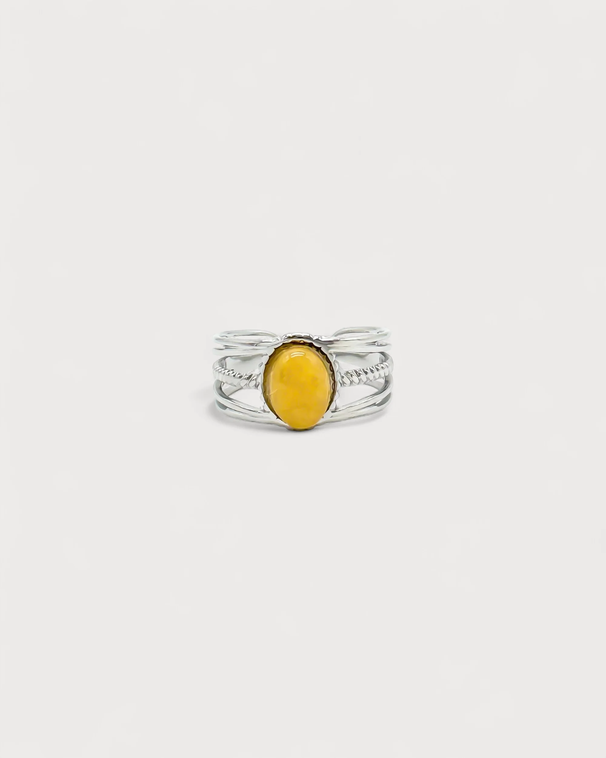 Varia - Bague - Pierre naturelle - Acier inoxydable - Ajustable - Image 8