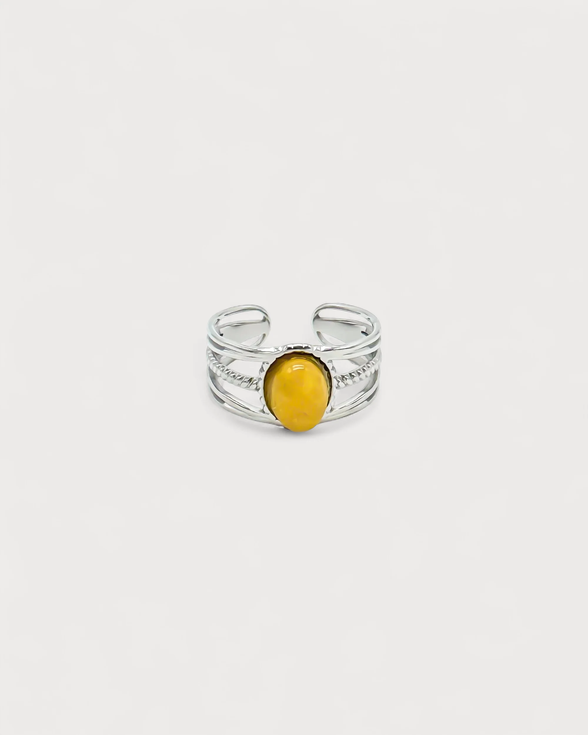 Varia - Bague - Pierre naturelle - Acier inoxydable - Ajustable - Image 9