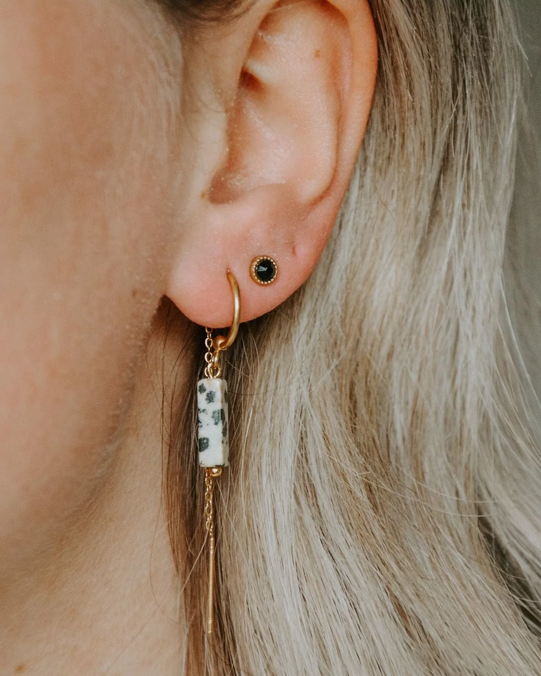 Zirconia - Stud - Boucles d'oreilles - Acier inoxydable - Image 6