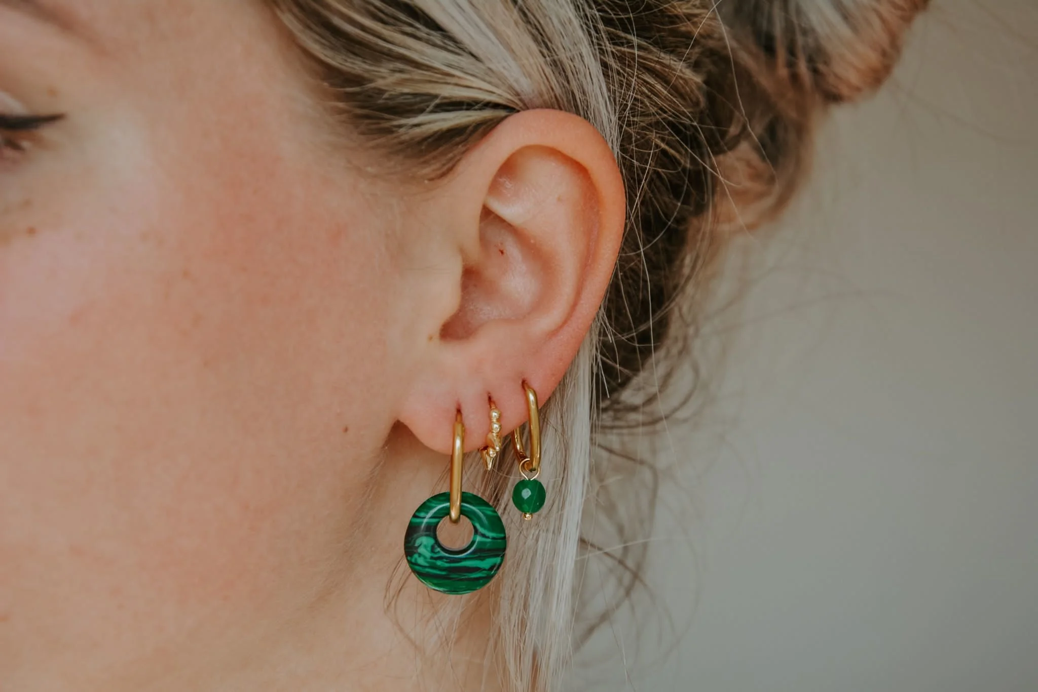 Zuzy - Boucles d'oreilles - Pierre naturelle - Acier inoxydable - Image 2
